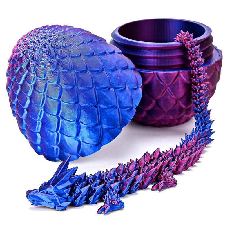 3D Printed Dragon Egg & Dragon Design Figurine, 1 Count Creative Animal Themed Decoration, Ornament for Home Office Bedroom Desk