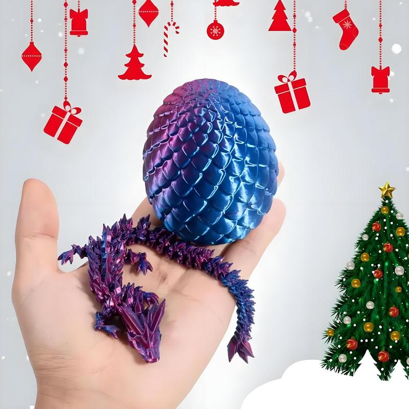 3D Printed Dragon Egg & Dragon Design Figurine, 1 Count Creative Animal Themed Decoration, Ornament for Home Office Bedroom Desk