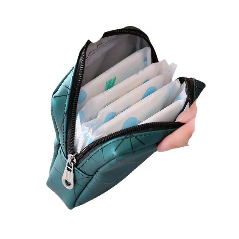 Random Color Sanitary Napkin Storage Bag, 2 Counts Large Capacity Sanitary Napkin Storage Bag, Menstrual Pad Pouch, Period Bag for Indoor & Outdoor