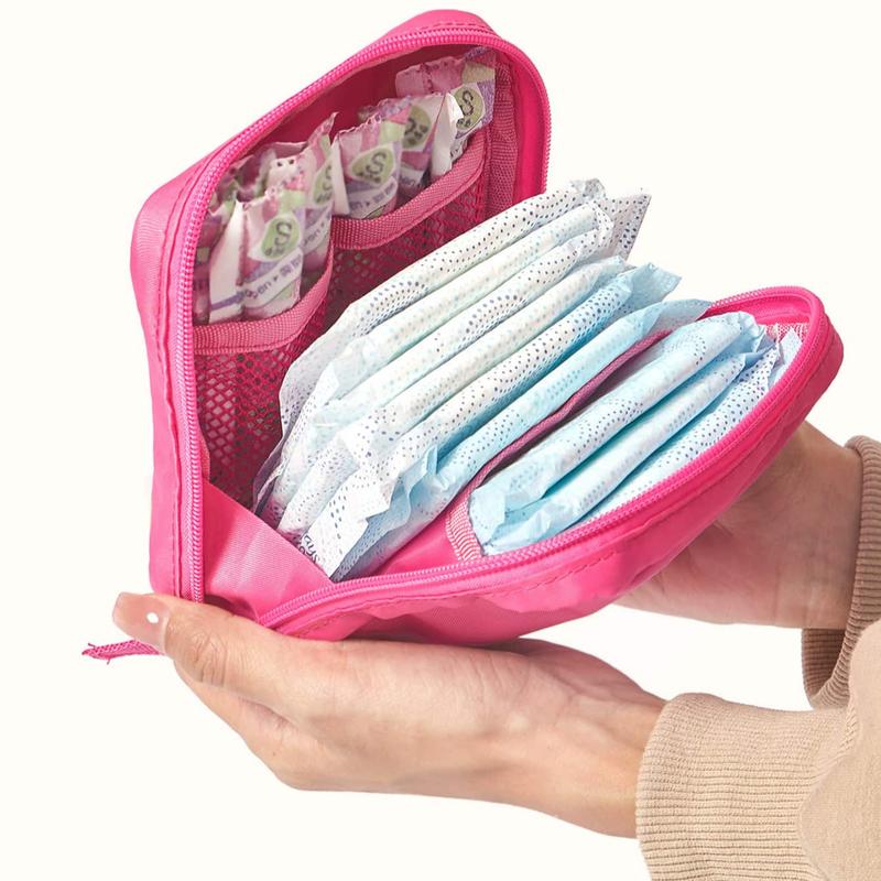 1pc Sanitary Pads Storage Bag Portable Pouch Large Capacity,Minimalist style, Waterproof Fabric For Storing Sanitary Pads, Panty Liners, and Tampons