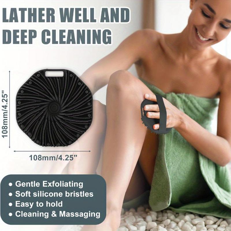 Soft Silicone Body Scrubber Brush - Deep Exfoliating & Cleansing - Durable Shower Loofah Alternative for All Skin Types - Quick-Drying, Hygienic, and Perfect for Sensitive Skin