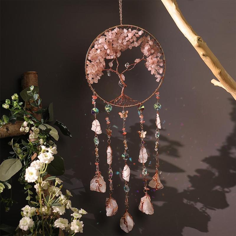 Artificial Crystal Tree Of Life Sun Catcher, 1 Count Exquisite Hanging Decor, Hanging Decoration for Home Office Dormitory School,  Bedroom Interior Ornaments