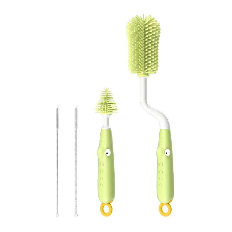 Mamazing Silicone Baby Bottle Brush and Straw Cleaner Brush Set, All-Round Cleaning Long Water Bottle Brushes, Reusable Silicone Cleaning Brush