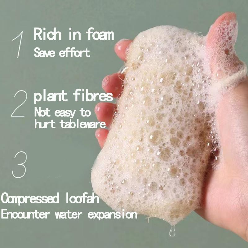 Natural Loofah Bath Sponge, 5 Counts Exfoliating Bath Loofah, Body Scrub for Men & Women, Bathing Accessories for Home Bathroom