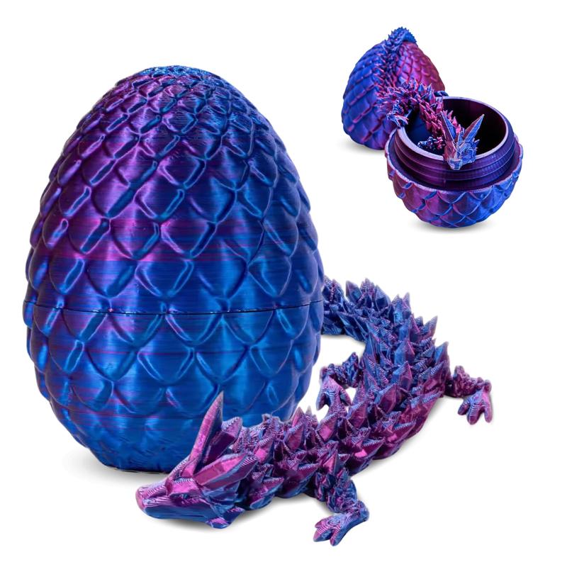 3D Printed Dragon Egg & Dragon Design Figurine, 1 Count Creative Animal Themed Decoration, Ornament for Home Office Bedroom Desk