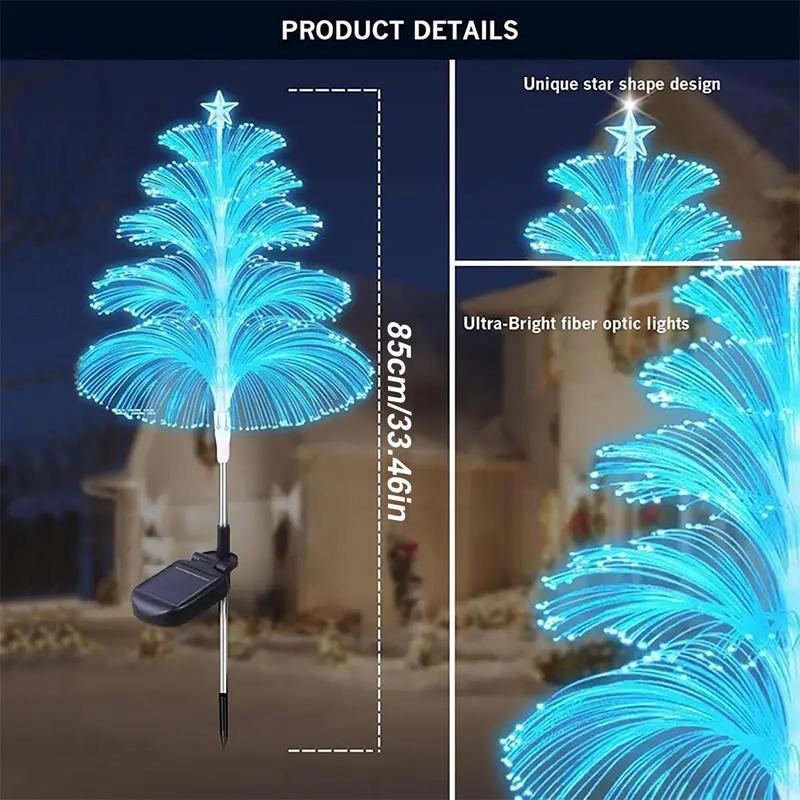 Christmas Solar Powered Tree Shaped Light, 2 4 Counts Waterproof LED Decorative Light Garden Decorations, Outdoor Decorative Light for Garden Path Holiday Decoration