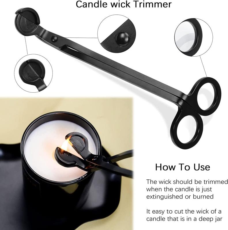 3 in 1 Candle Wick Timmer Set, Candle Care Kit with Candle , Candle Snuffer, Candle Wick Dipper, Stylish Package for Candle Lovers