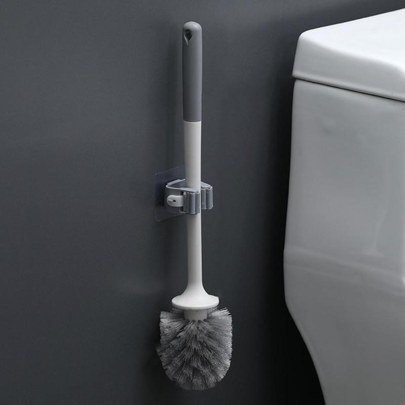 2pcs Punch-free Mop Gripper, Multifunctional Wall Mounted Mop Holder, Household Storage Hook for Bathroom