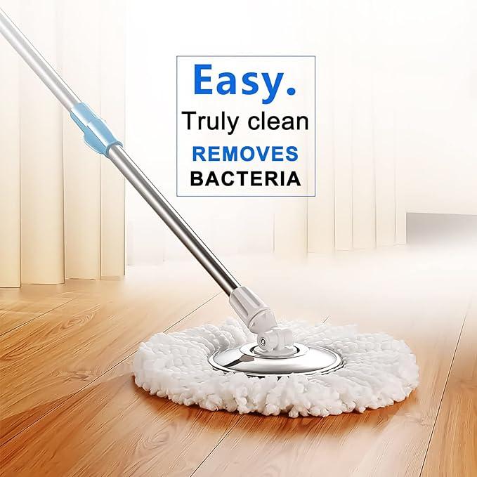 Spin Mop and Bucket with Wringer Set, 360° Mop and Bucket System with 3 Microfiber Mop Refills and 61