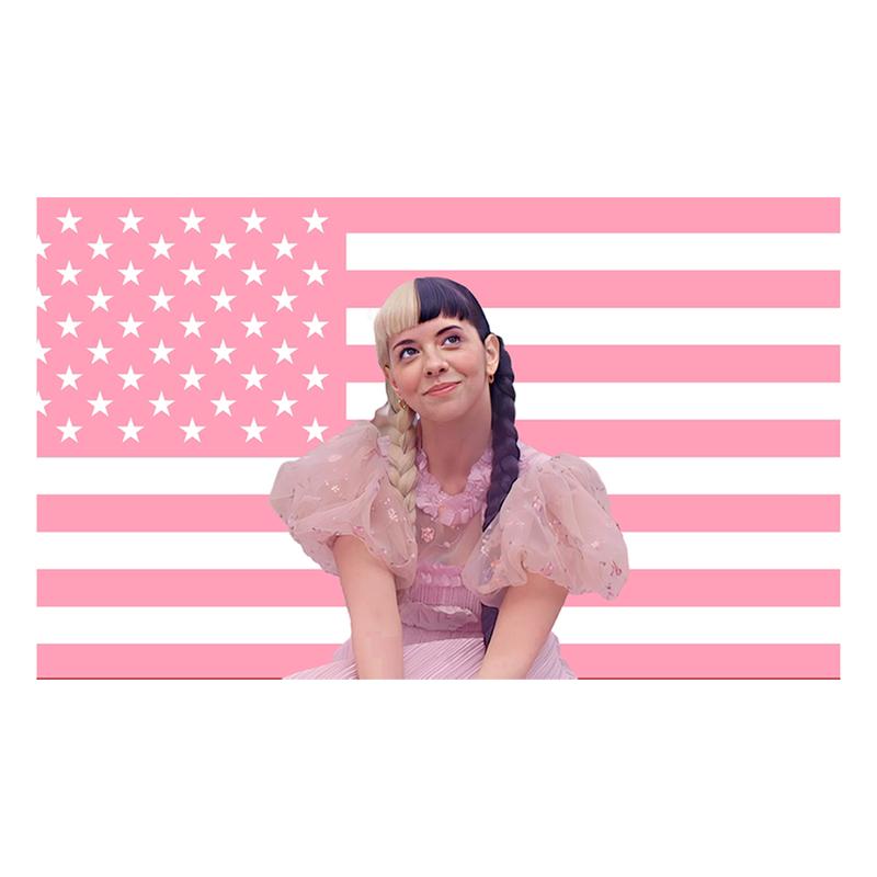 Melanie Martinez Pink American Flag 3X5 ft Flag Cry Baby Crybabies Pop Artist Motivational Inspirational Office Gym Wall Dorm Decor Design with 4 Grommets