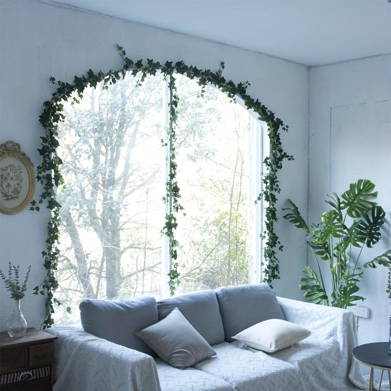 Artificial Greenery Ivy Vine, Simulated Fake Hanging Vine Wreath, Decoration Supplies for Home Living Room Bedroom Dining Room Garden Wedding Party