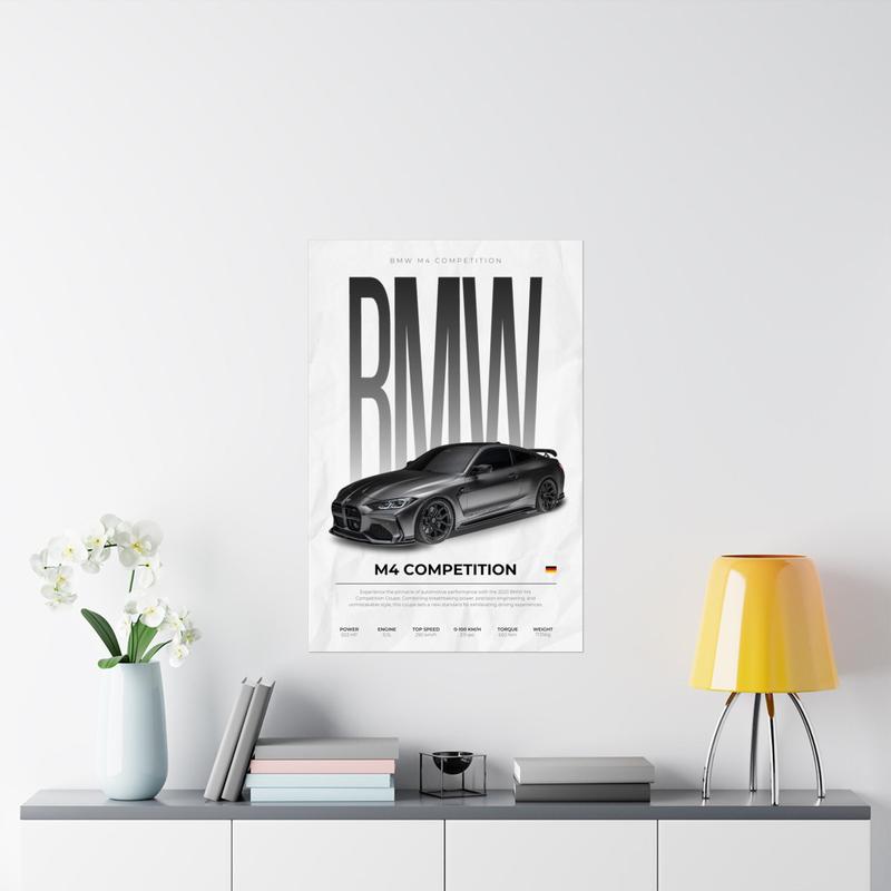 BMW M4 Competition Poster No Frame, Car posters, Cars, Wall decor, Home Decor, Hyper Car Poster, Art print, Gift Idea, Gift for him, Car guy gift