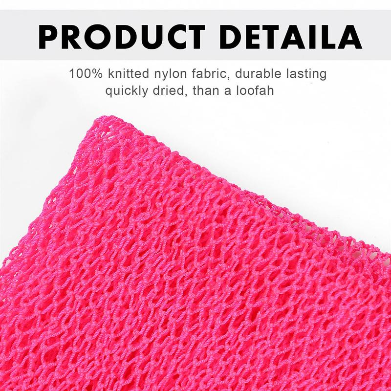 Pink African Net Long Bath Net Sponge, Exfoliating Shower Body Scrubber,  Back Scrubbing Cloth for Home Dormitory Salon Hotel, Bathroom Accessorie