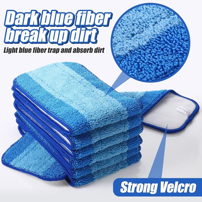 12 count Microfiber Cleaning Pads Compatible with Bona Mop Reusable 18 Inch Mop Replacement Pads Washable Microfiber Mop Pads Refills Replacement Mop Heads for Floor Cleaning