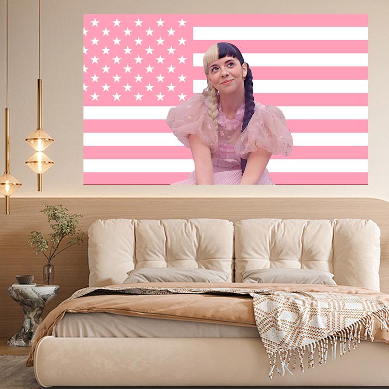 Melanie Martinez Pink American Flag 3X5 ft Flag Cry Baby Crybabies Pop Artist Motivational Inspirational Office Gym Wall Dorm Decor Design with 4 Grommets