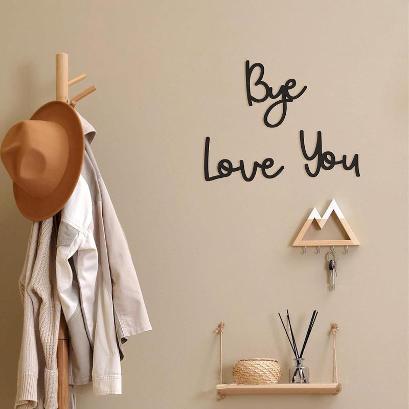 Wooden Hanging Sign, 1 Set Love You Bye Letter Designwall Decor, Creative Home Decor, Wall Hanging Decor for Home Living Room Bedroom