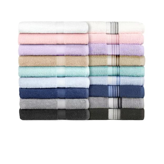 stays Basic Solid 18-Piece Bath Towel Set Collection, Black