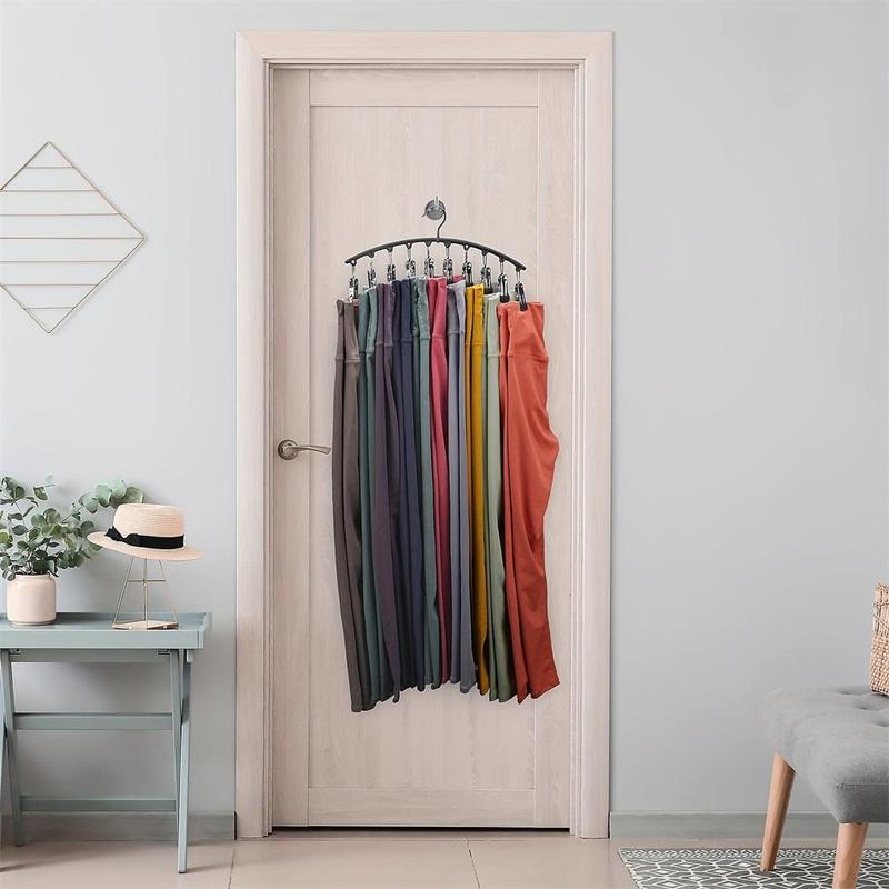 Space Saving Clothes & Pants Hanger, 2 Counts Multi-functional Windproof Drying Hanger with Clip, Hanging Storage Closet Organizer for Hat & Jeans & Scarves