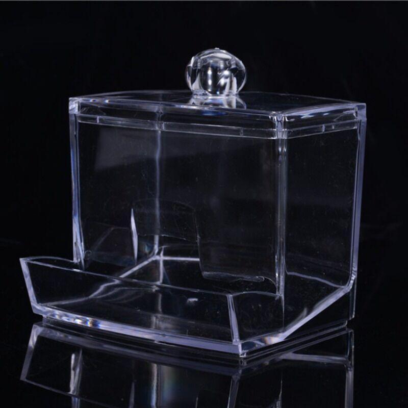 Q-tip Holder, 1 Count Clear Q-tip Dispenser, Q-tip Storage Box, Bathroom Apothecary Jar With Lid