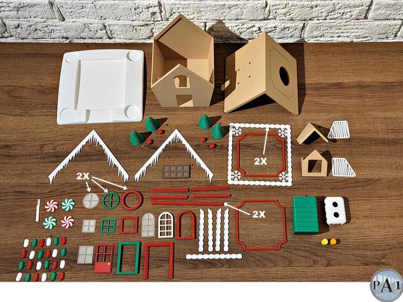 DIY Gingerbread House Kit - 3D Printed Christmas Decor for Family Holiday Activities