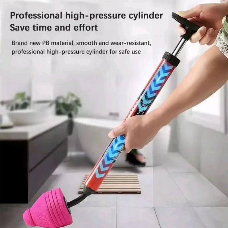 Toilet CloggedUnclogging[stainless steel ]Drain Plunger Dredge Clog BathToilets Bathroom Rubber Cleaner Pump  Device Pipe Plunger HighPressure