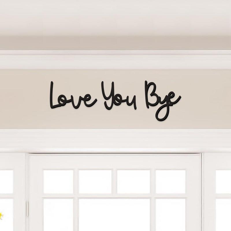 Wooden Hanging Sign, 1 Set Love You Bye Letter Designwall Decor, Creative Home Decor, Wall Hanging Decor for Home Living Room Bedroom