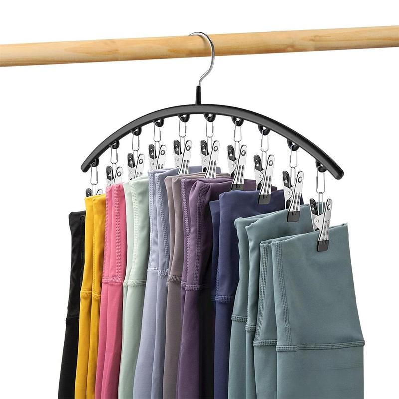 Space Saving Clothes & Pants Hanger, 2 Counts Multi-functional Windproof Drying Hanger with Clip, Hanging Storage Closet Organizer for Hat & Jeans & Scarves