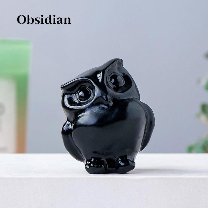  Creative Owl Design Stone Figurine, 1 Count Mini Carved Stone Figurine, Home Decor Gift for Friends & Family