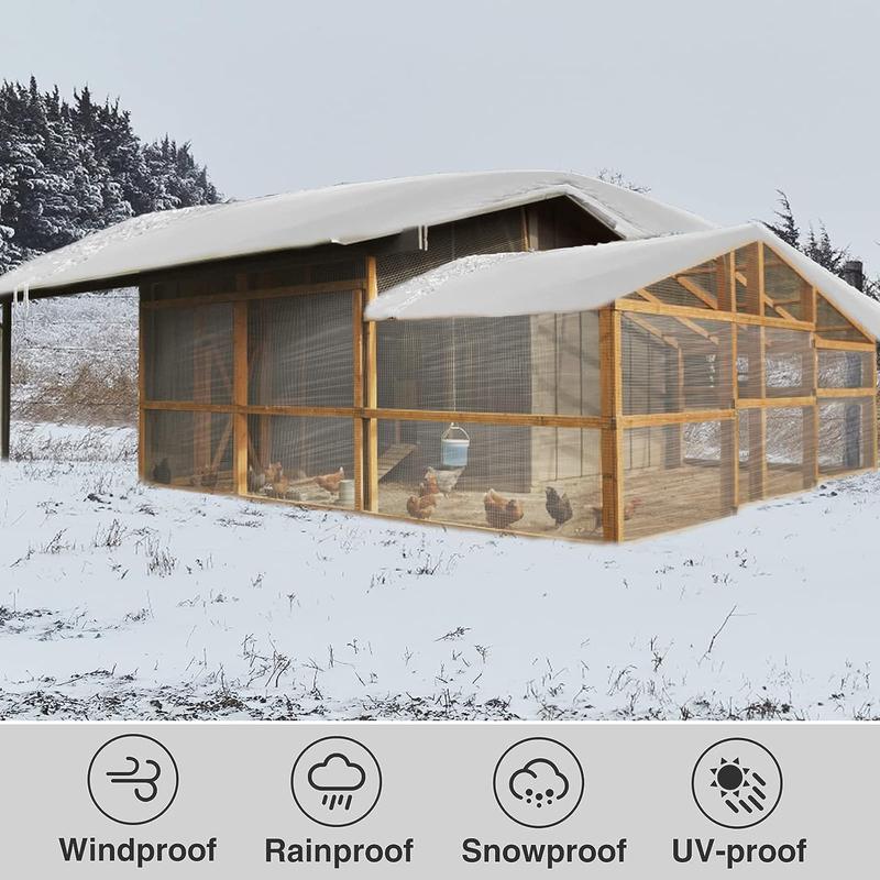 9.8 x 20 ft Thicken Clear Tarp  - 5 mil Anti- Windproof Garden Transparent Poly Tarpaulin, Snowproof  Cover, Insulation Shed Cloth wit Rope for Patio Porch Camping Supplies