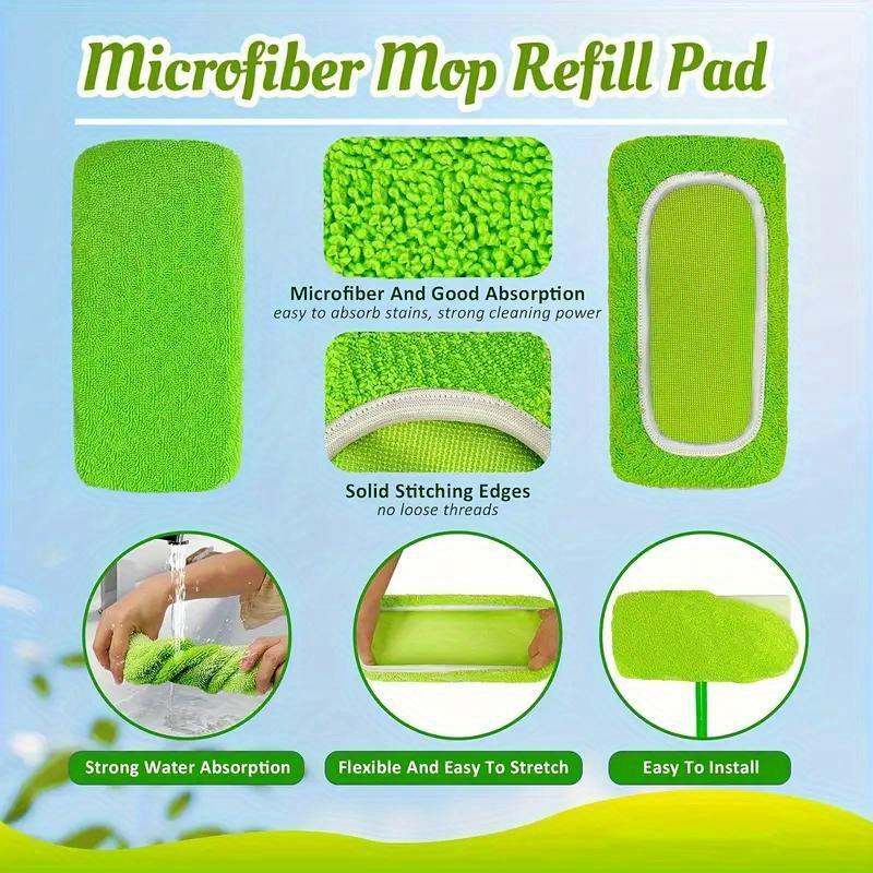 4 Pieces of High-performance Mop Pads - Reusable, Easy To Remove Dust, Dry Wet Separation, Strong Water Absorption, Durable Flat Mop Cloth Pads