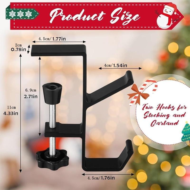 2 in 1 Garland Stocking Hanger, 5 Counts Adjustable Wall Mounted Garland Stocking Hanger, Home Storage Hook for Home Christmas Decoration