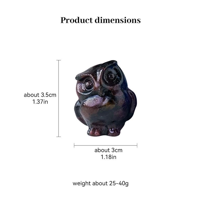  Creative Owl Design Stone Figurine, 1 Count Mini Carved Stone Figurine, Home Decor Gift for Friends & Family