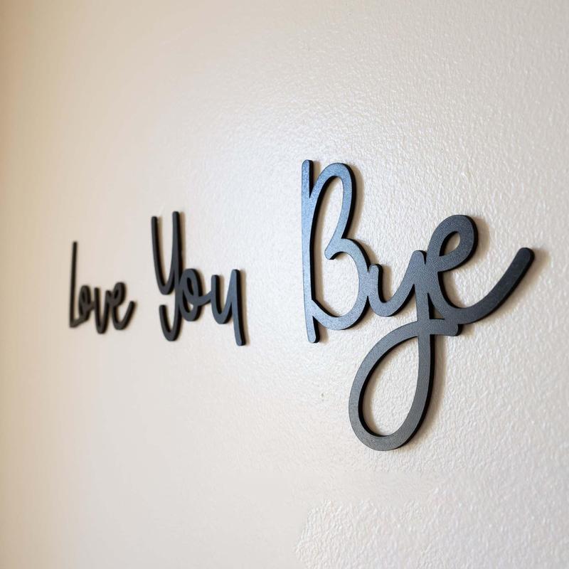 Wooden Hanging Sign, 1 Set Love You Bye Letter Designwall Decor, Creative Home Decor, Wall Hanging Decor for Home Living Room Bedroom