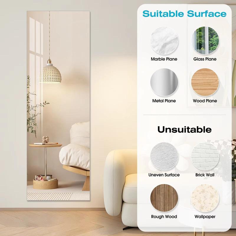 Full Length Mirror,Acrylic Soft Mirror,High Definition Soft Mirror, A Seamless Full-Length Mirror, Suitable for Your Home Porch,Living Room, Bedroom, Home Gym (Lagre 47.25