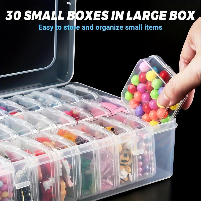 Clear Storage Box, 1 Count 20 30 Grids Small Items Storage Box, Multifunctional Handicraft Organizer, Suitable for Hair Accessories Jewelry Necklaces Rings