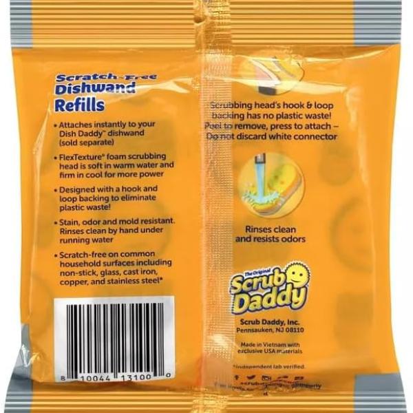 Dish Daddy Dishwand Refill, 2 Count Sponge Refill - Household Cleaning Supplies