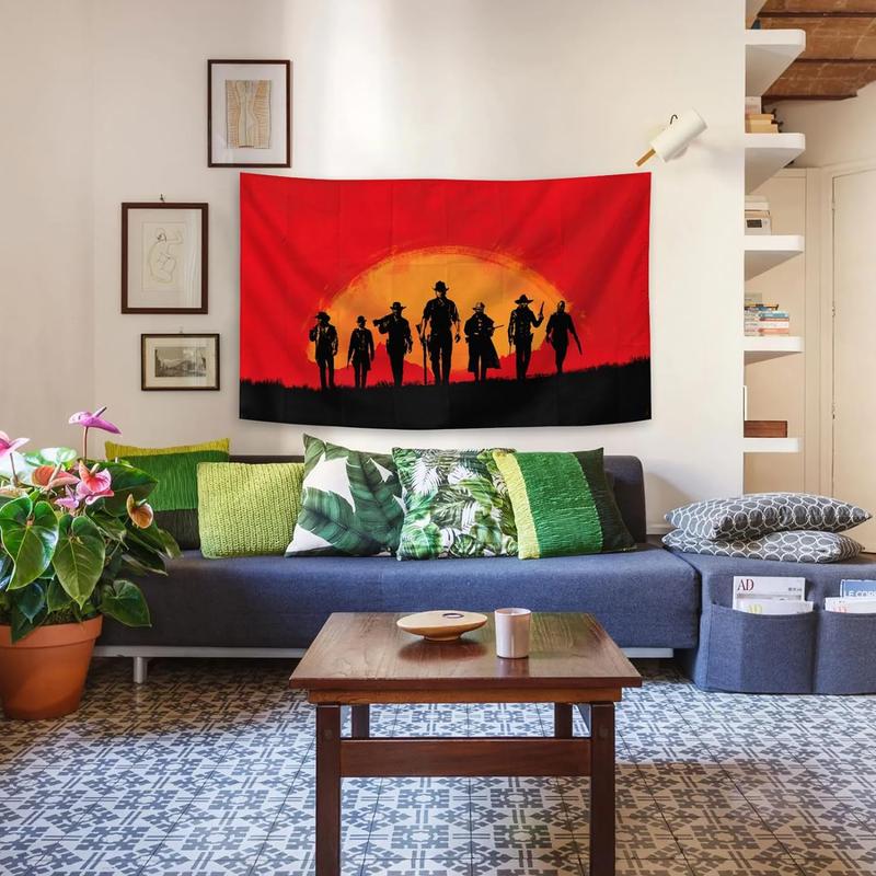 Game Tapestry Red Dead 2 Merch Poster Redemption Pop Art Home Decoration 60x40in Banner for College Dorm Room Decor,Outdoor,Gift, Parties