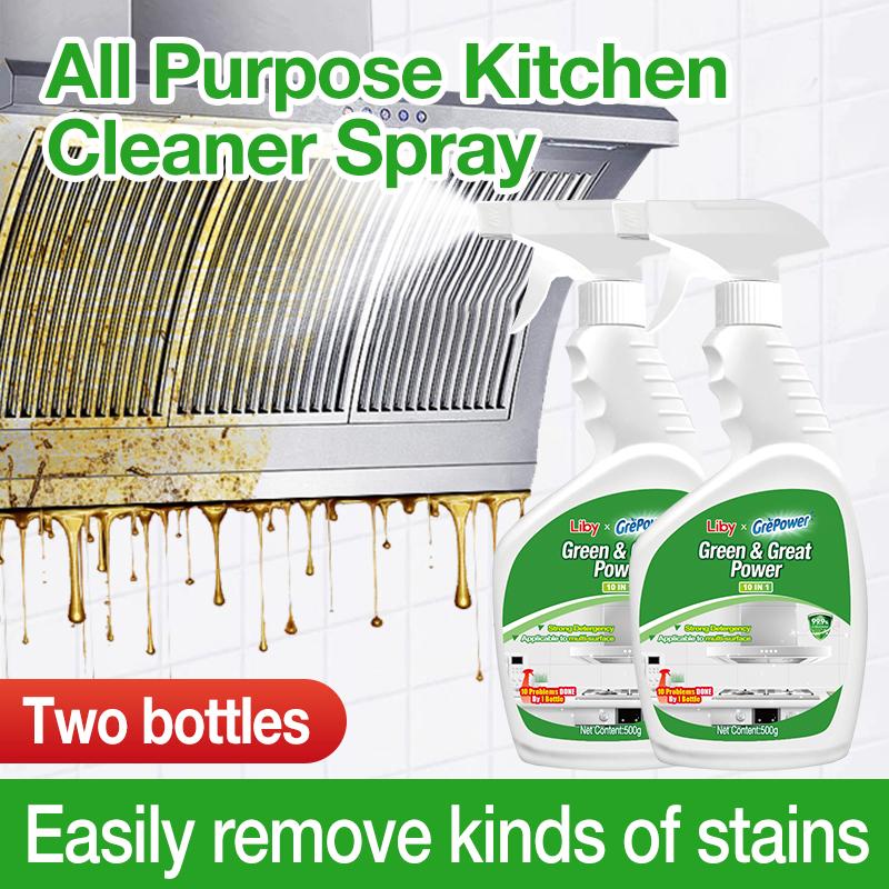 Grepower All Purpose Kitchen Cleaner Spray - Oil removing cleaner Household Cleaner Spray 2*500ml 35oz pack