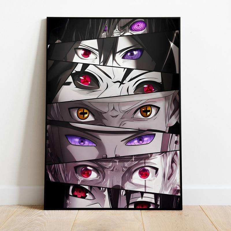 Naruto Anime Eyes Poster, Popular Eyes Anime Characters Poster, Eyes Naruto Anime Posters Decor Photo