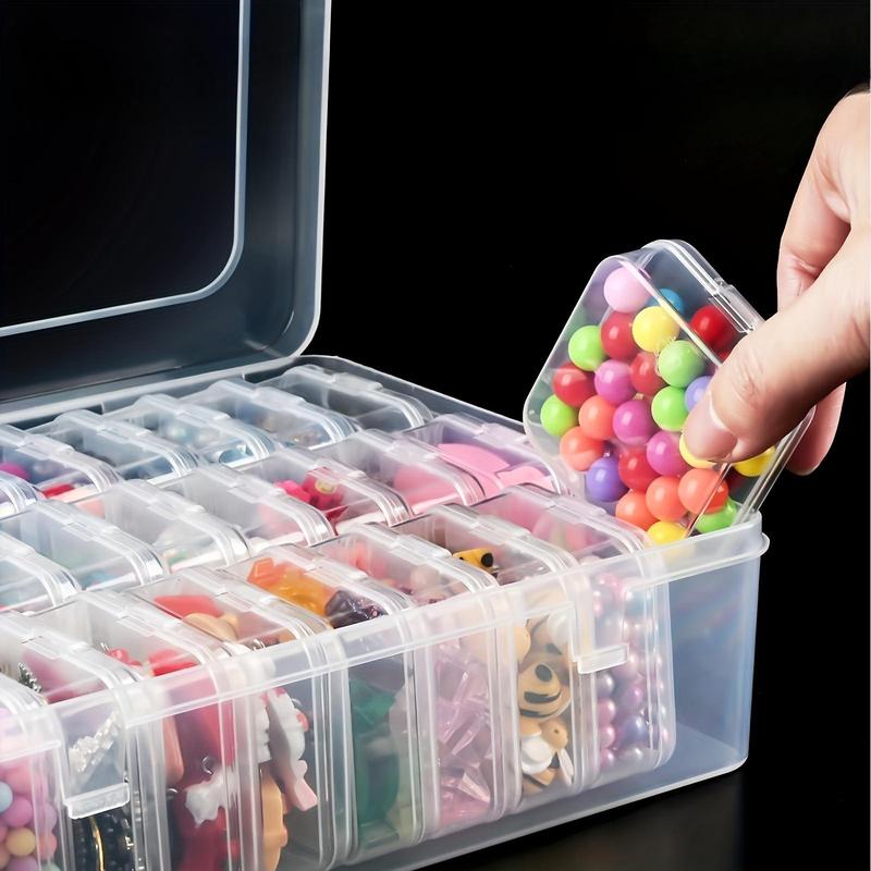 Clear Storage Box, 1 Count 20 30 Grids Small Items Storage Box, Multifunctional Handicraft Organizer, Suitable for Hair Accessories Jewelry Necklaces Rings