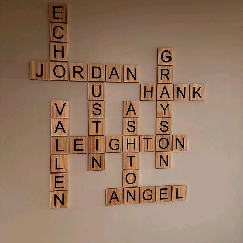 Family Names Scrabble Crossword Wall Tiles Wall Decor