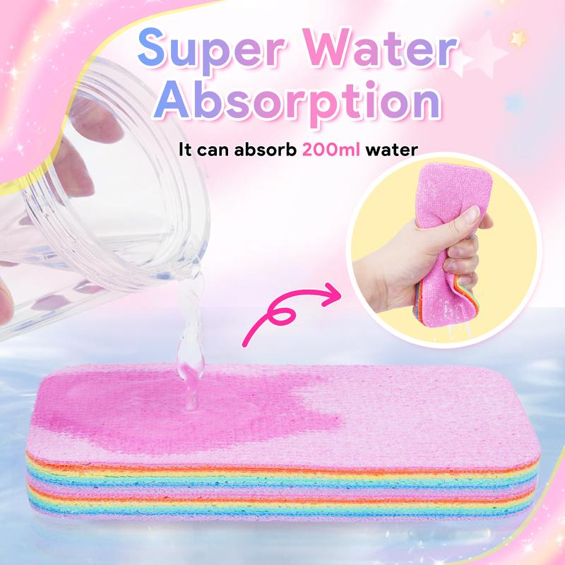 KEEPOW Rainbow Sponge Reusable Multifunctional 12-Layer  Comfortable Water Molecule Rainbow Cleaning Cloth