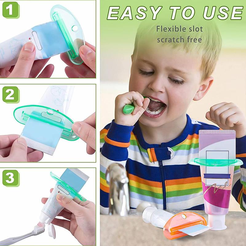 Toothpaste Squeezer, 4 Counts Manual Toothpaste Tube Clips, Multifunctional Facial Cleanser Dispenser, Cream Tube Squeezer, Bathroom Accessories