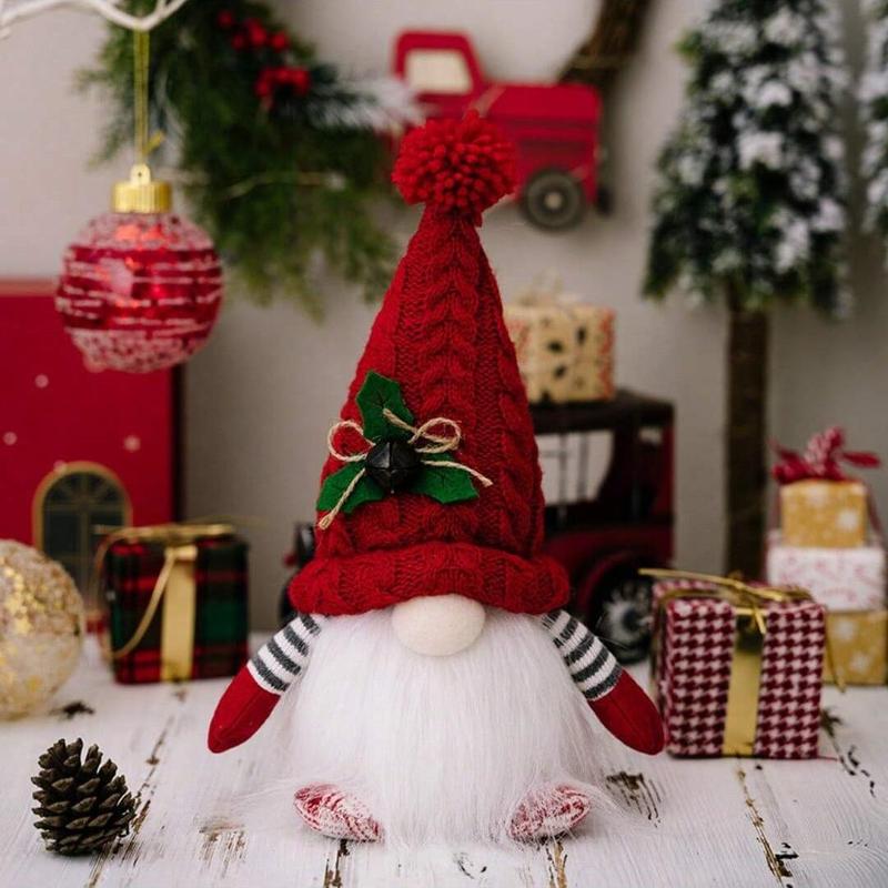 Light Up Christmas Gnome Doll, 1 Count Battery Operated LED Winter Tabletop Decoration, Festive Holiday Light Decoration, New Year Glowing Faceless Doll [without Battery]