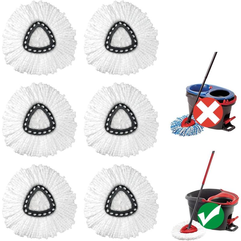 Mop Head Replacement, 3 Pack Spin Mop Refill Replace Head Compatible for Ocedar Easywring 1-Tank System, Great Cleaning Power, Microfiber, Helper for Housework, Machine Washable and Easy-to-Replace