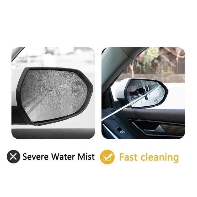 Car Rearview Mirror Cleaning Brush, Portable Retractable Car Rearview Mirror Cleaning Tool, Quick Cleaning Water Mist & Dirt Tool