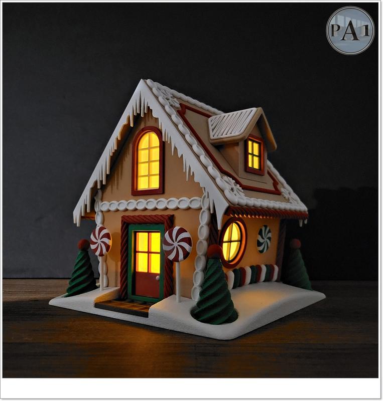 DIY Gingerbread House Kit - 3D Printed Christmas Decor for Family Holiday Activities