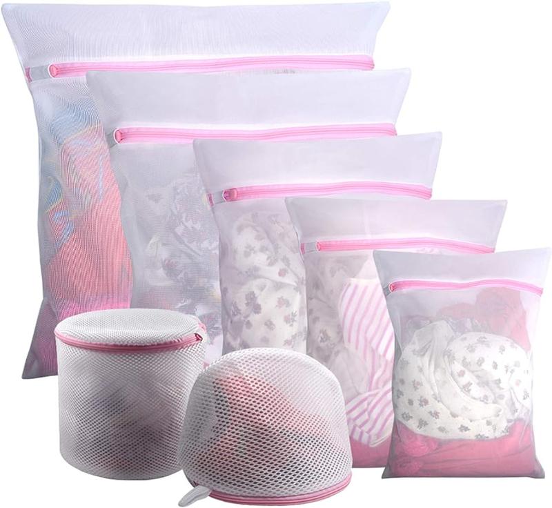 7-piece zippered exquisite mesh laundry bag, travel storage and organizing bag, laundry washing bag, top, bra, stockings, socks, underwear,