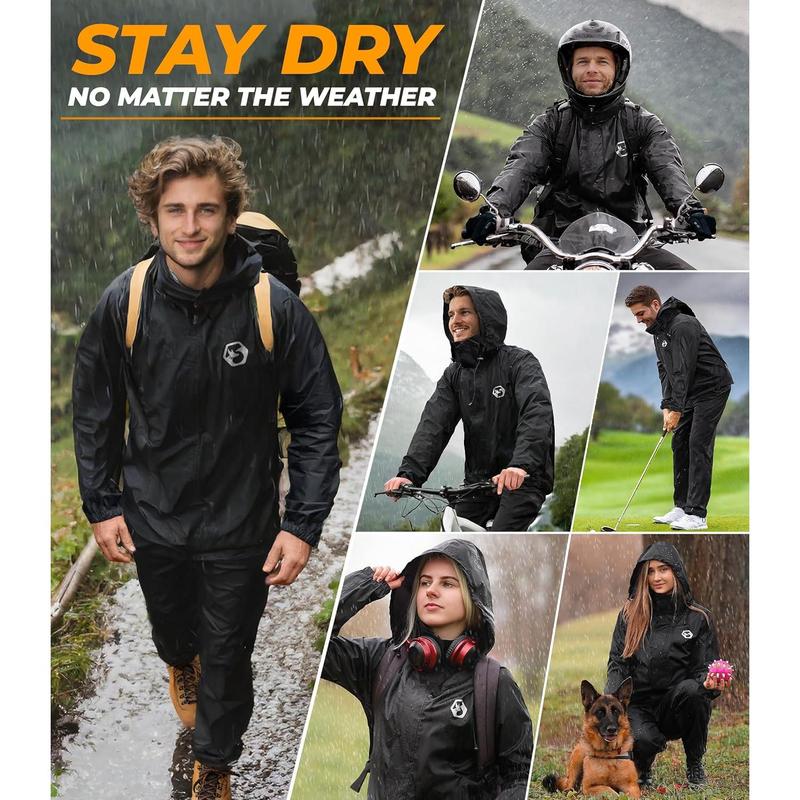 Waterproof Rain Suit – Durable Breathable Lightweight Rainwear for Men & Women Perfect for Motorcycle Golf Fishing