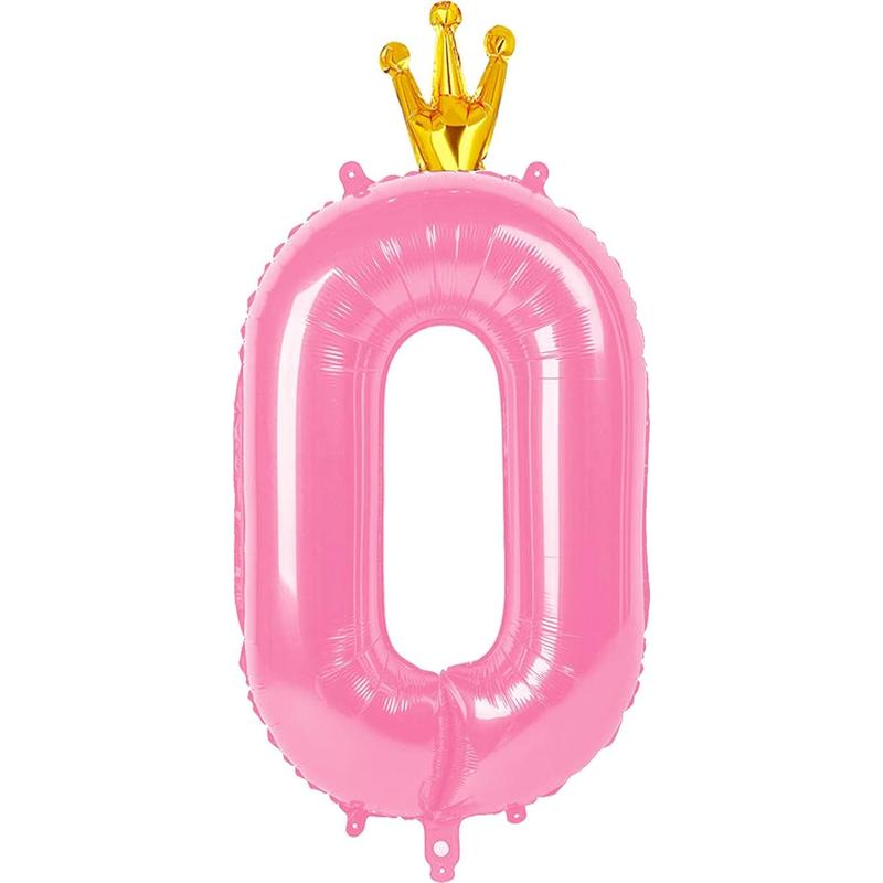 40 Inchch Number Balloon 0 Number, Pink Birthday Balloons for Girls Women, 10 20 30 40 50 60 Pastel Numbers Balloon Birthday Decorations